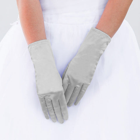 Women Church Gloves BDF-24 Silver - Church Suits For Less