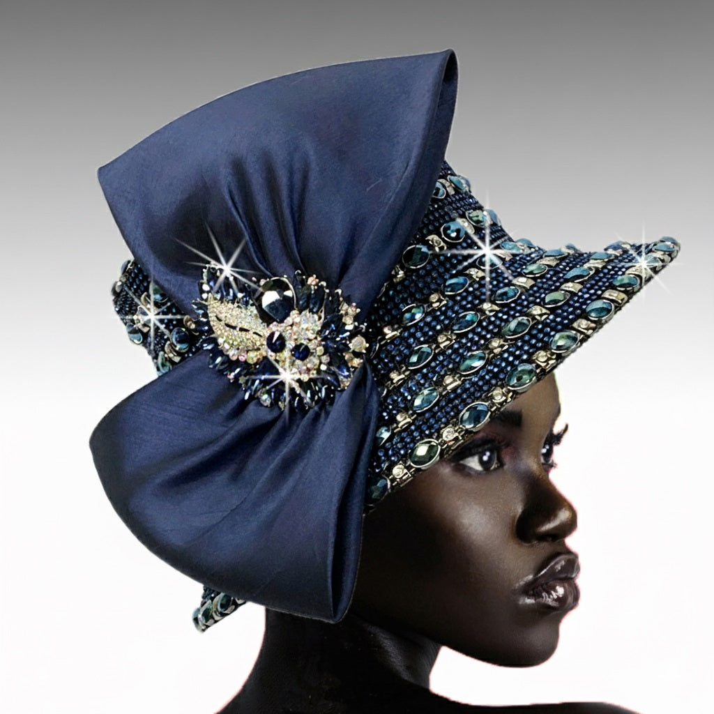 Women Church Hat-2520 Navy