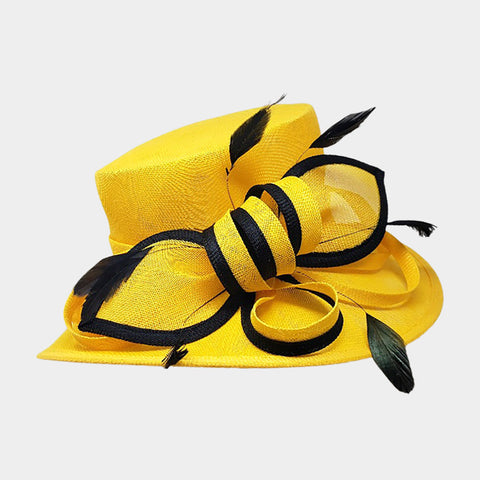Women Church Hat-432 Yellow