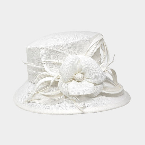Women Church Hat-433 White