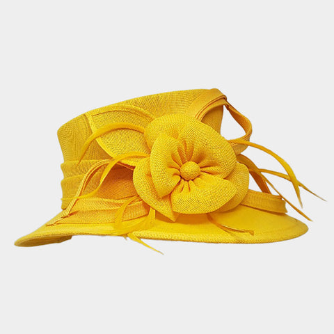 Women Church Hat-433 Yellow