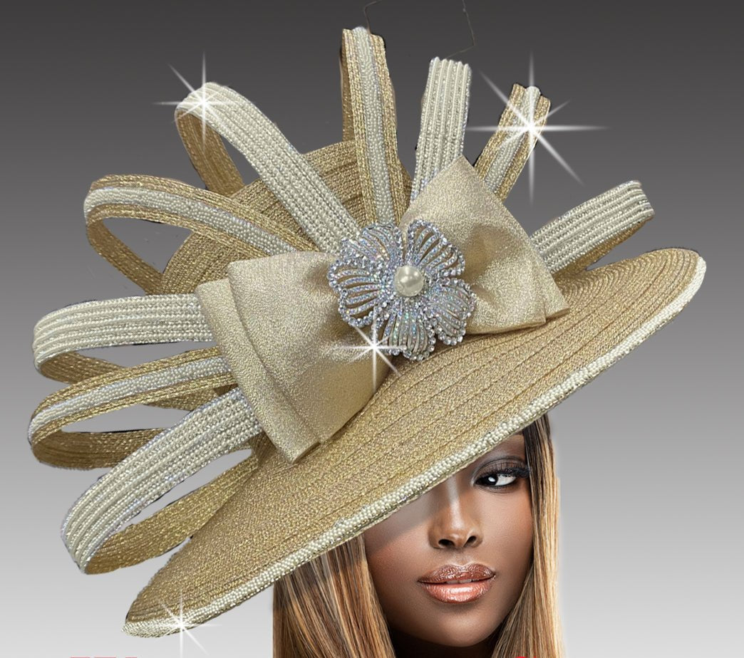 Women Church Hat 3221 Gold