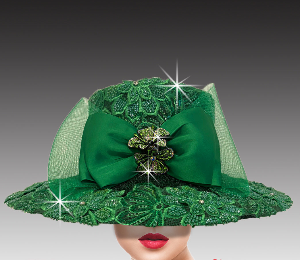 Women Church Hat 3237 Emerald