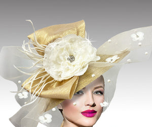 Women Church Hat 3364 Gold