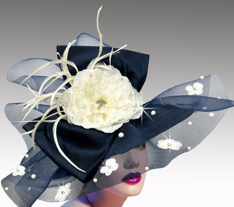 Women Church Hat 3364 Navy