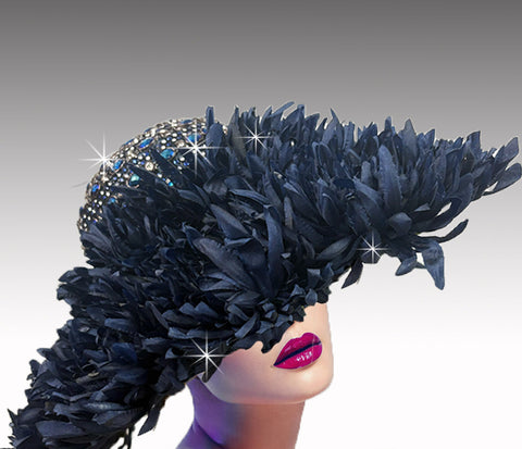Women Church Hat 3409 Navy