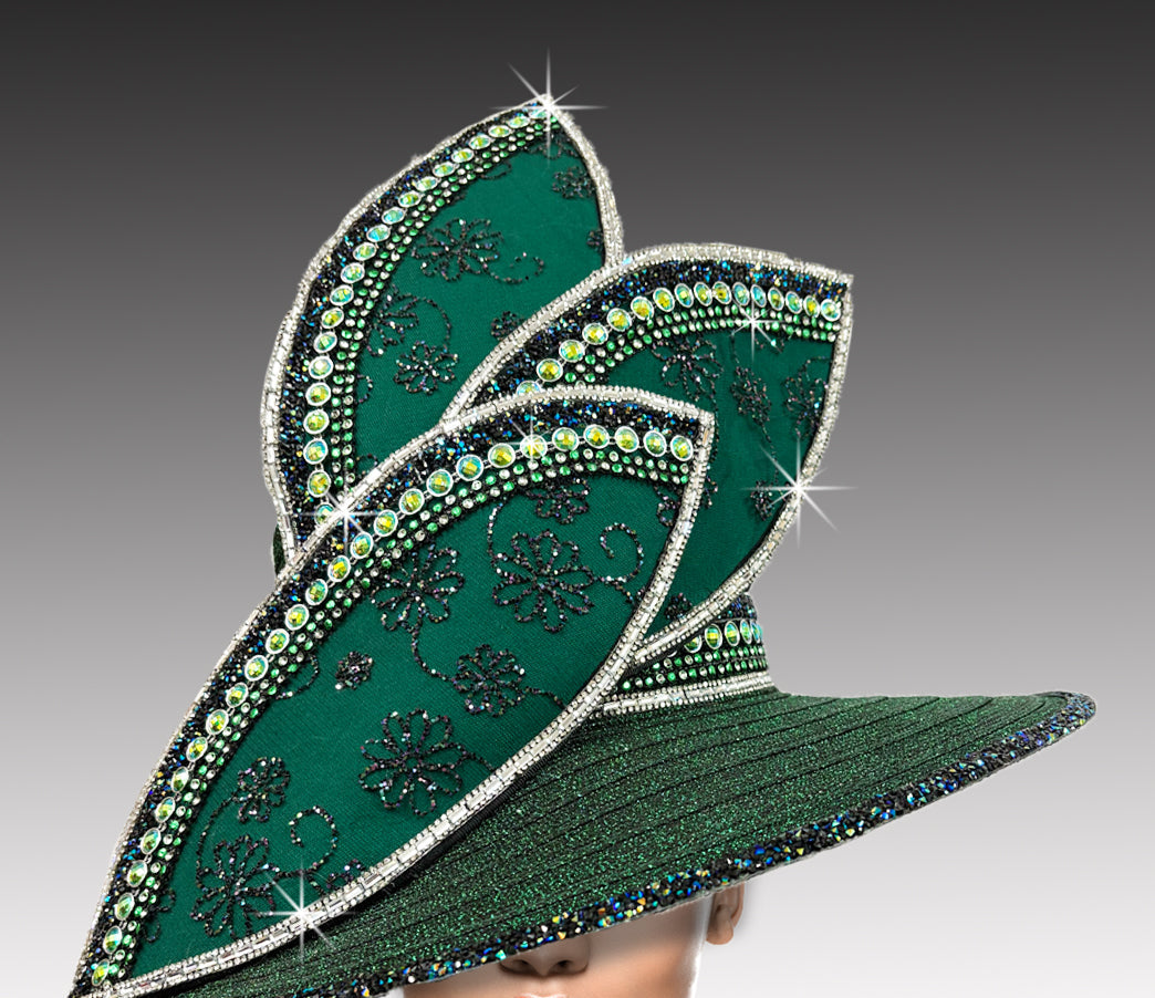 Women Church Hat 3410 Emerald
