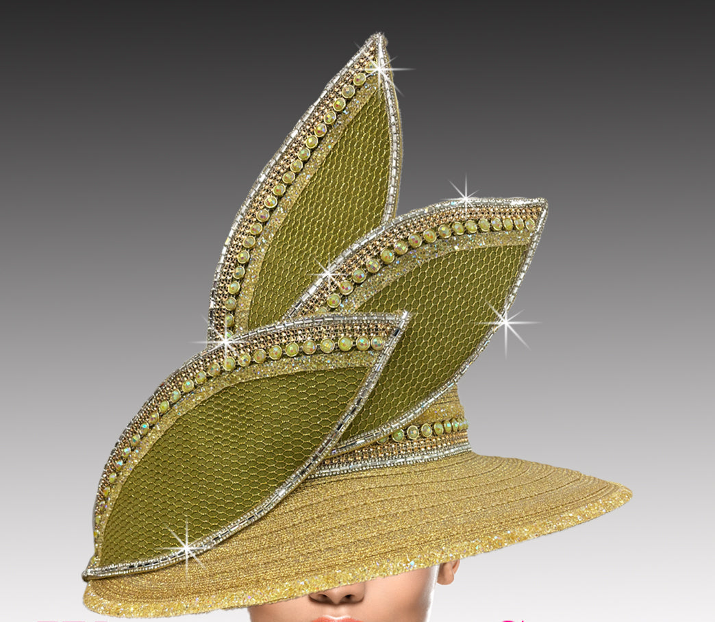 Women Church Hat 3410 Gold Kiwi