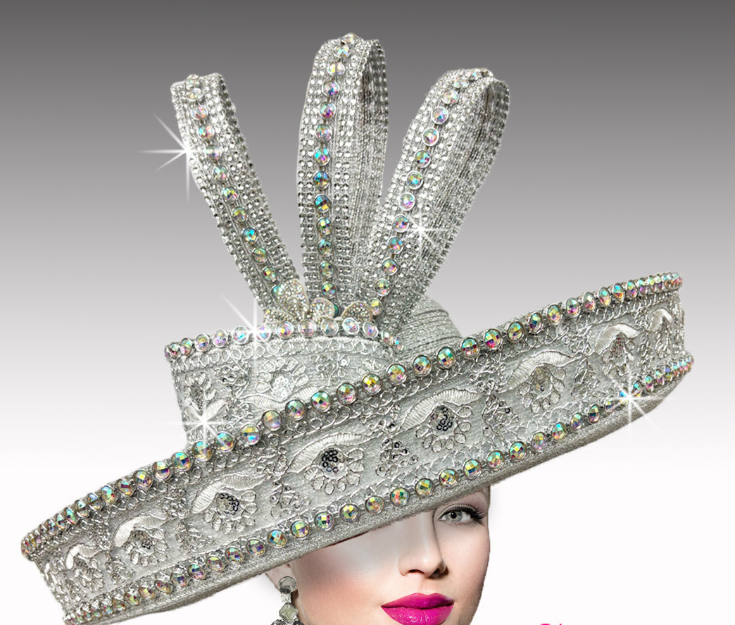 Women Church Hat 3412 Silver