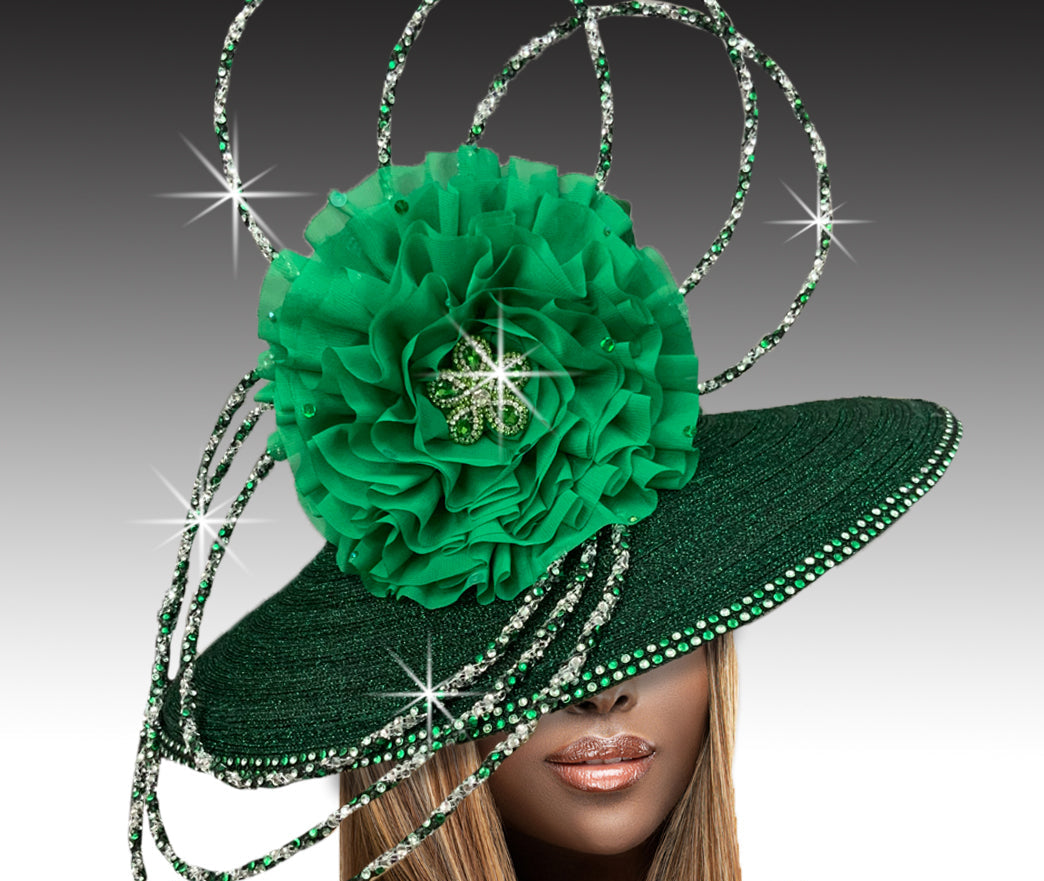 Women Church Hat 3419 Emerald