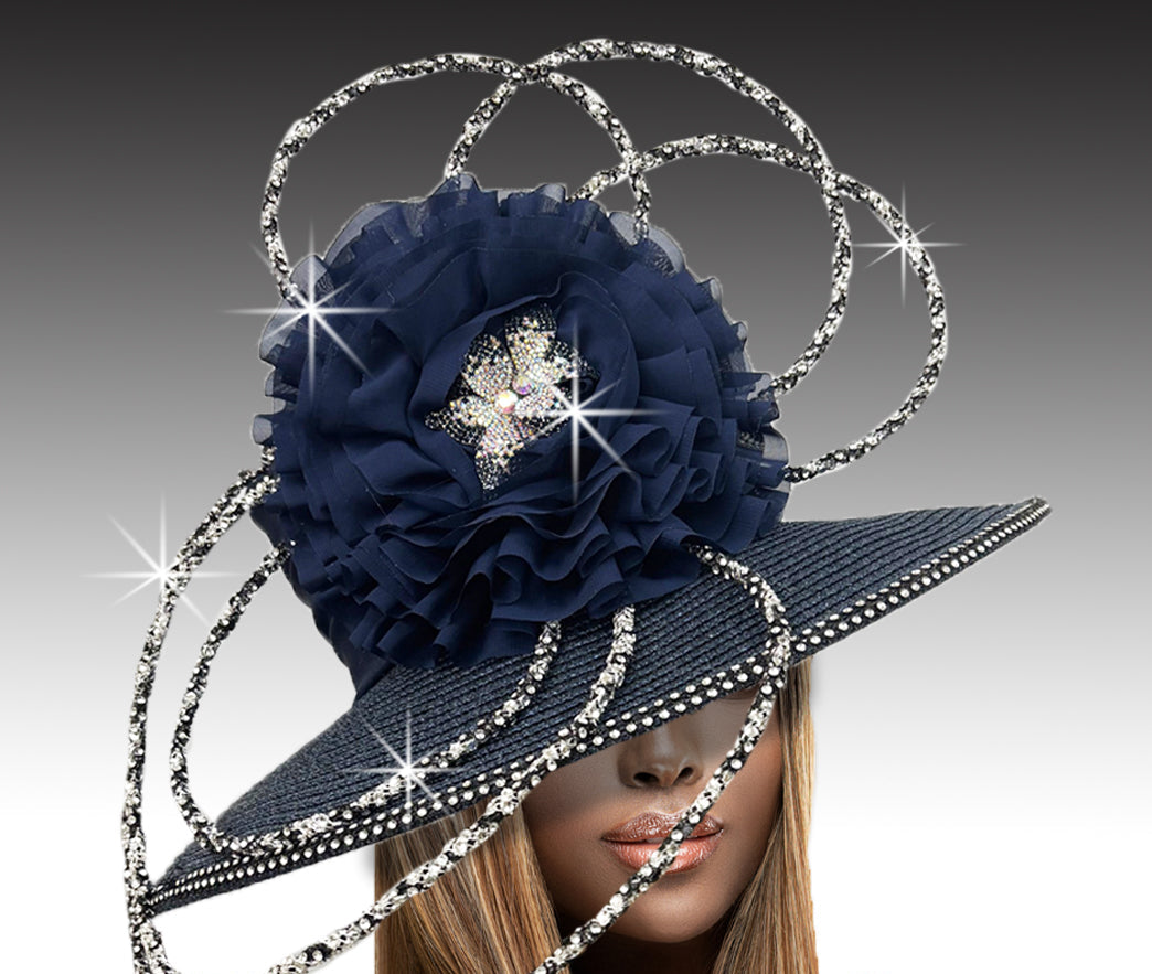 Women Church Hat 3419 Navy