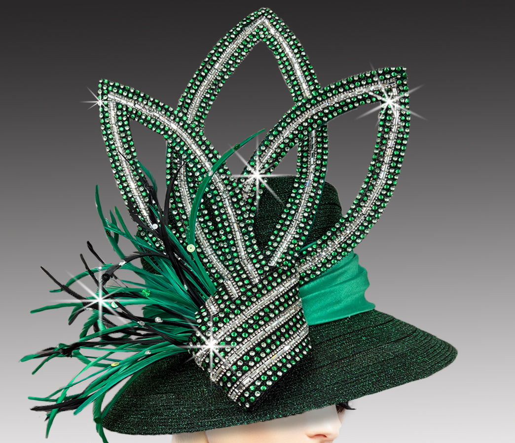 Women Church Hat 3426 Emerald