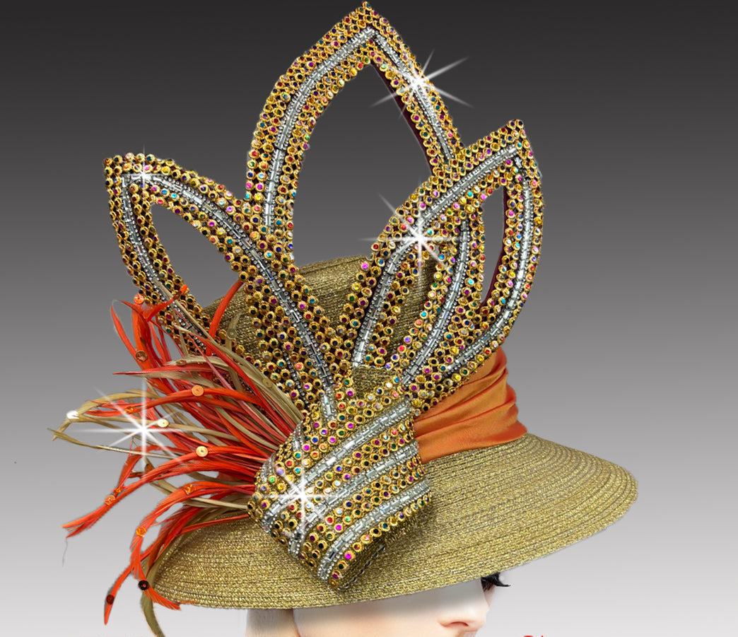 Women Church Hat 3426 Orange