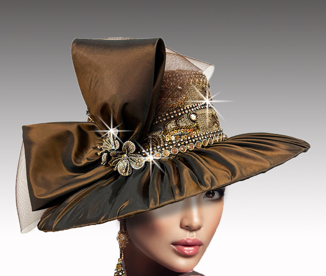 Women Church Hat 3428 Chocolate