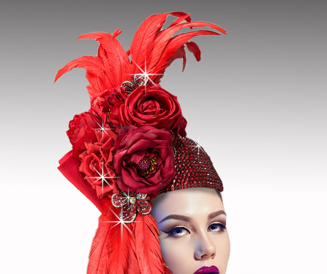 Women Church Pill Box Hat 3386 Adele Red