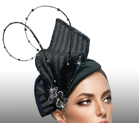 Women Church fascinator-3112 Black