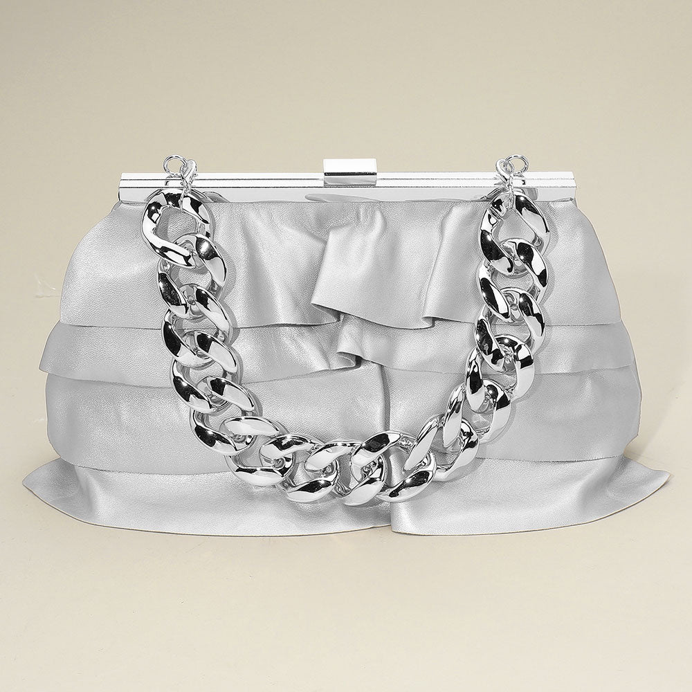 Women Crossbody Bag Clutch 8310 Silver