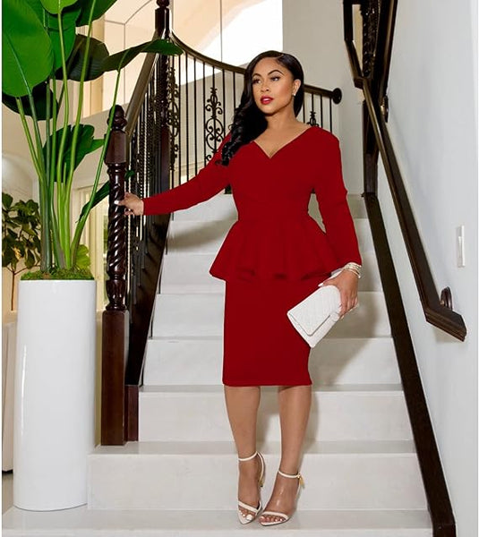 Women Church Dress 3702 Red