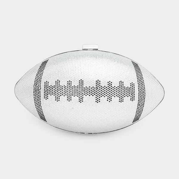 Women Football Evening Clutch 10105 Silver