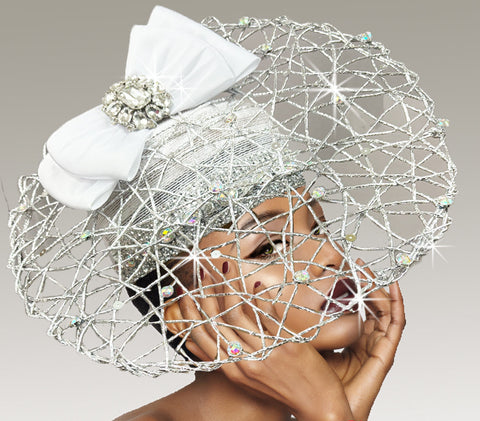 Women Pill Box Hat 3396 Silver