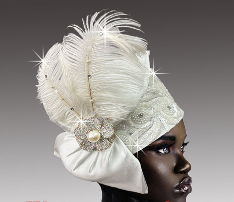 Women Pill Box Hat 3413 White
