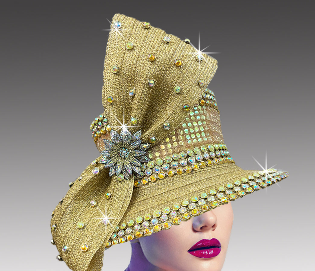 Women Church Hat 3397 Gold