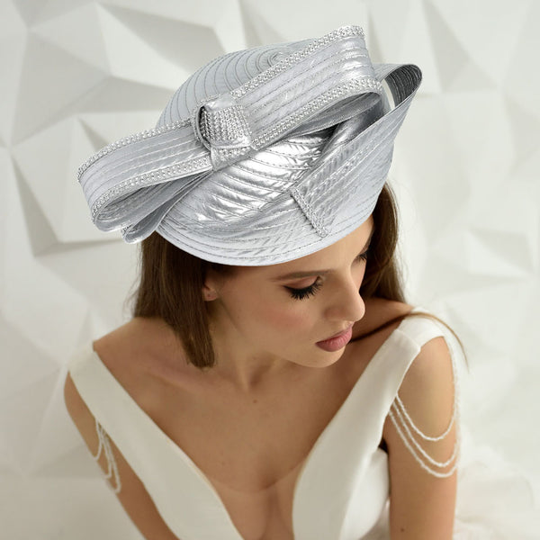 Women's Church Pillbox Hat 2748 Silver