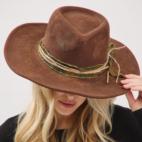 Women's Western Fedora Hat – Brown | By Day Fashion