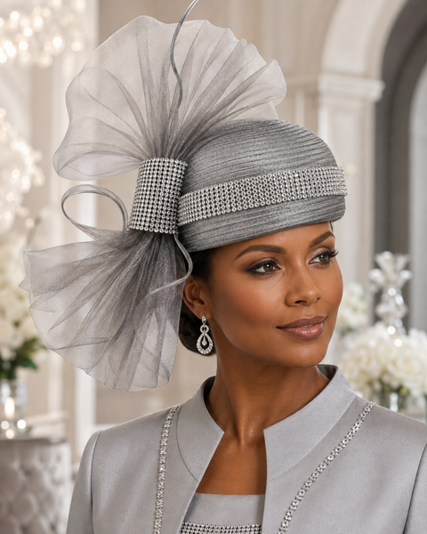 Women’s Silver Gray Church Hat 9729