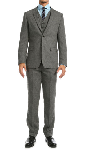 Men's 3pc Suits-York Grey