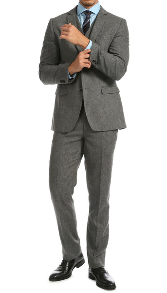 Men's 3pc Suits-York Grey