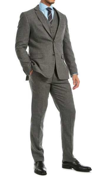 Men's 3pc Suits-York Grey