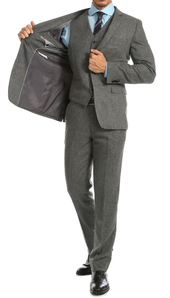 Men's 3pc Suits-York Grey