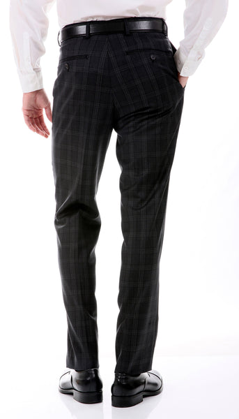 Men's Premium Wool Slim Fit Suit-70131 Black