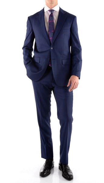 Men's Slim Fit Suit-YVES-BLU70182