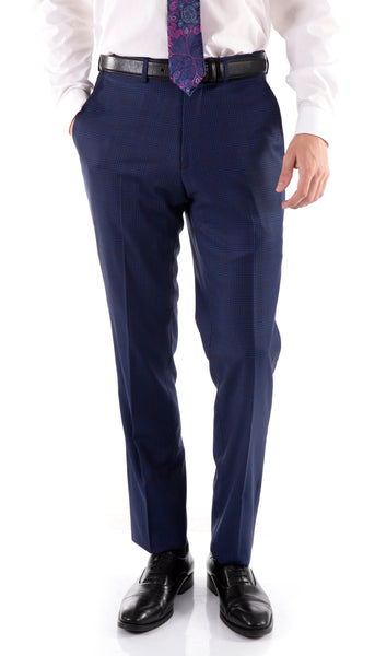 Men's Slim Fit Suit-YVES-BLU70182