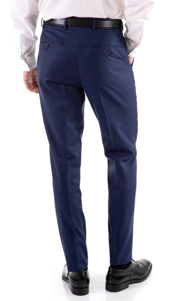 Men's Slim Fit Suit-YVES-BLU70182