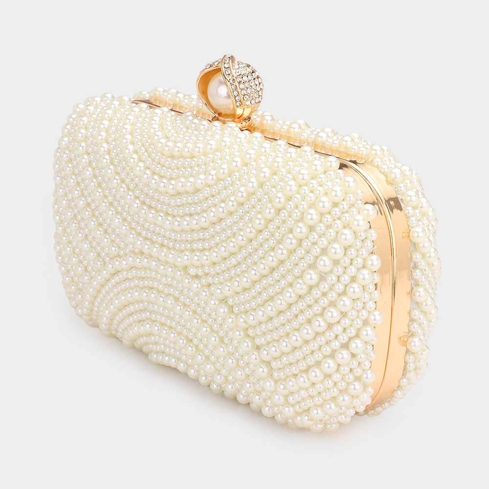 Women Elegant Pearl Clutch Bag- 12203