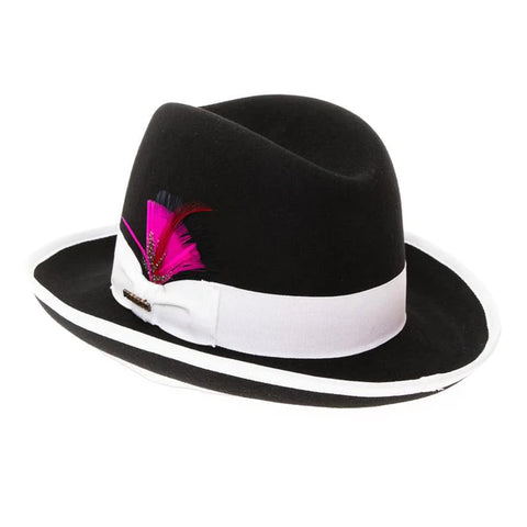 Men's Godfather Hat Black White