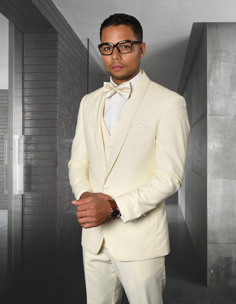 Men's Statement Suit-CAESAR-1 Off White