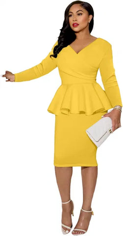 Women Church Dress 3710 Yellow