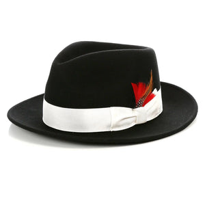 Men Church Fedora Hat- Black White