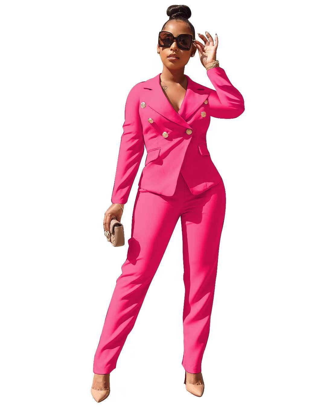 Women's Pant Suit 1307 Hot Pink By Day Fashion Women's Pant Suit 1307 Hot Pink By Day Fashion