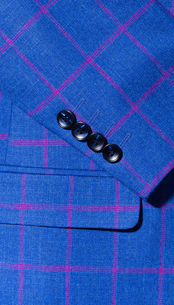 Kingston blue checker three-piece suit detail
