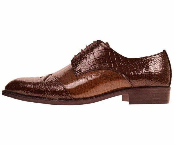 Men Dress Shoes Alligator-Brown
