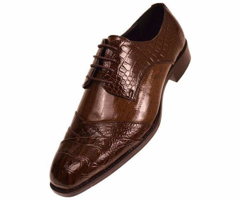 Men Dress Shoes Alligator-Brown