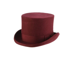 Men top hat burgundy 