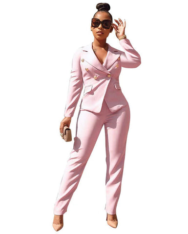 Women's Pant Suit 1307 Pink
