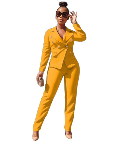 Women's Pant Suit 1307 Yellow