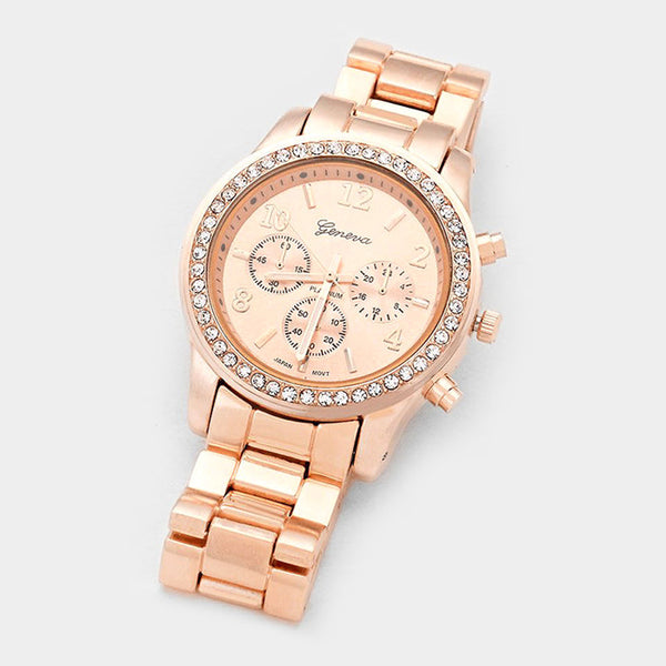 Crystal Trimmed Chronograph Watch